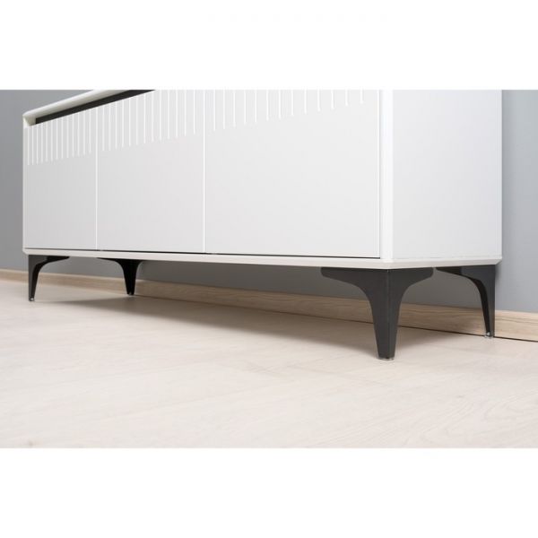 Тумба под ТВ Муар 13.261.01, 1368х400х590, Белый премиум/Белый глянец