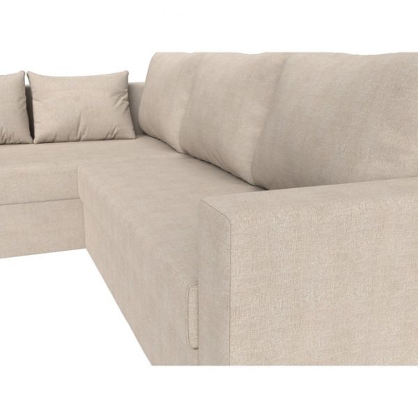 Угловой диван «Мансберг», механизм еврокнижка, угол левый, рогожка, цвет бежевый