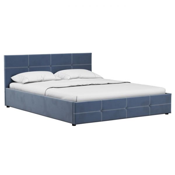Кровать Синди, 1600х2000, ортопедическое осн+ПМ, Мазерати 21/Серо-синий
