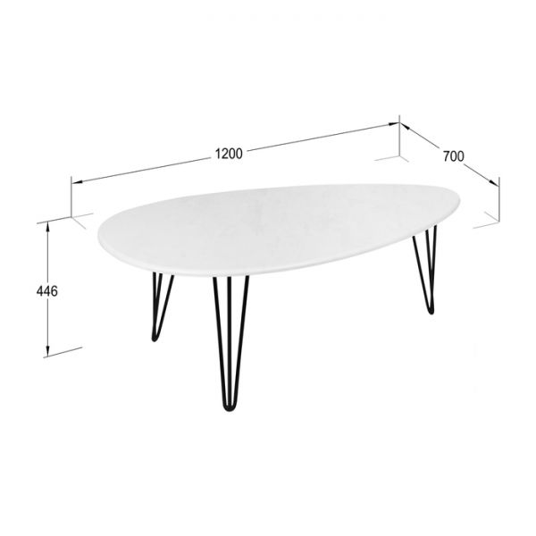 Стол журнальный «Шеффилд», 1200 ? 700 ? 446 мм, цвет серый бетон