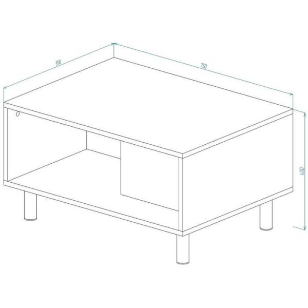 Стол журнальный ЛОФТ СЖ-23 750х550х400 Дуб Бунратти/ Малави