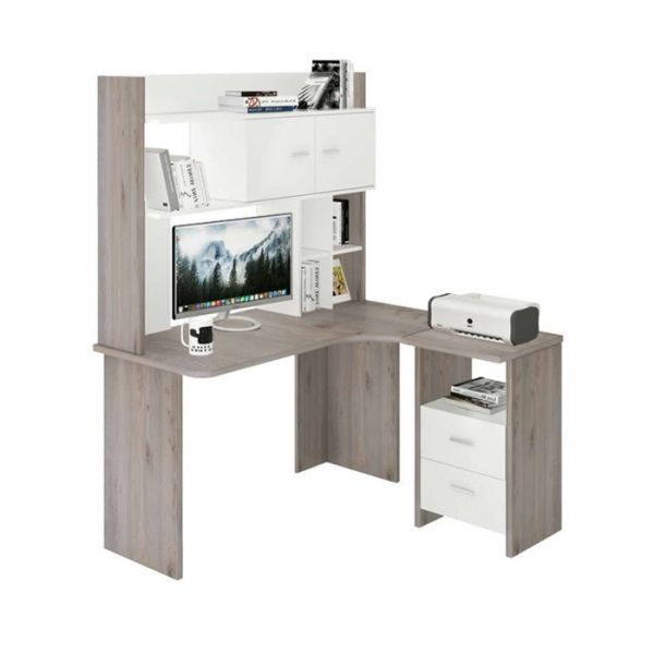 Компьютерный стол, 1300 ? 1200 ? 1785 мм, правый угол, цвет карамель/венге