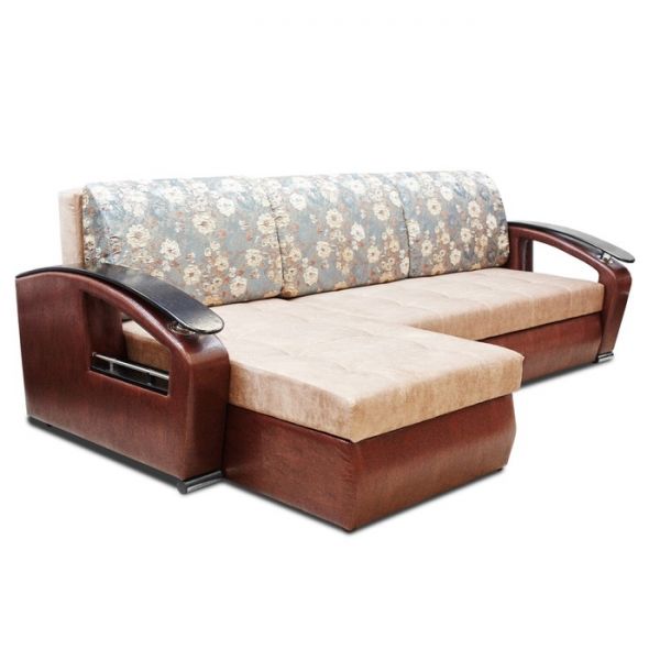 Диван «Дубаи» с оттоманкой, ППУ, левый угол, цвет селфи 01 / скарлет аква / астор 560