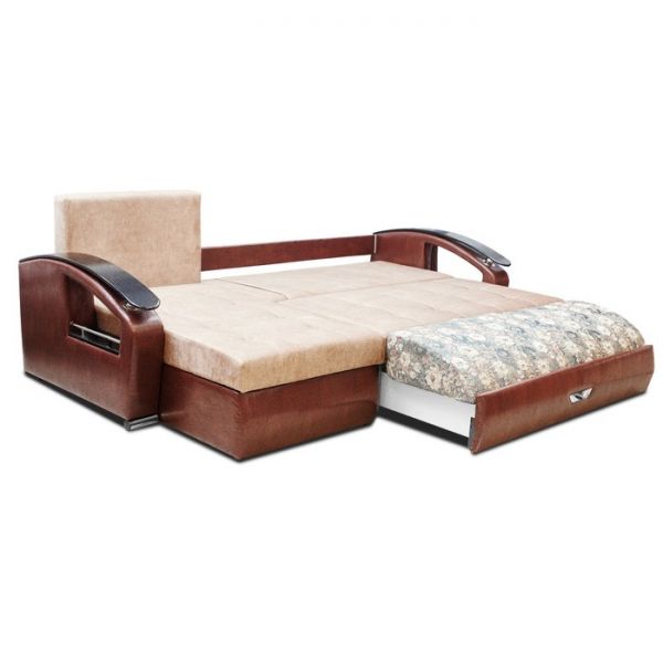 Диван «Дубаи» с оттоманкой, ППУ, левый угол, цвет селфи 01 / скарлет аква / астор 560