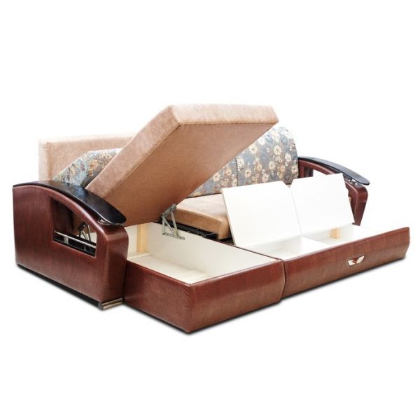 Диван «Дубаи» с оттоманкой, ППУ, левый угол, цвет селфи 01 / скарлет аква / астор 560