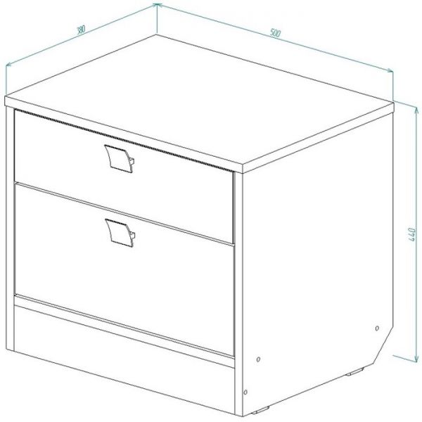Тумба прикроватная Аврора 500х380х440 Дуб Крафт Белый
